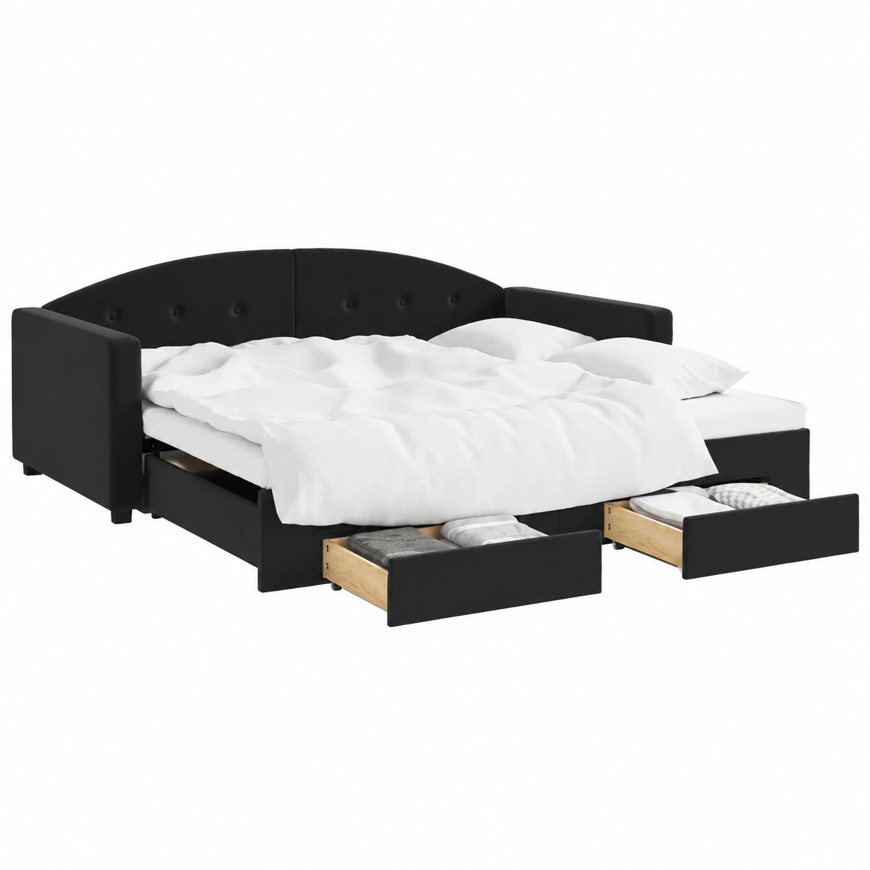 Divano Letto Convertibile Velluto con Contenitore e Letto Estraibile