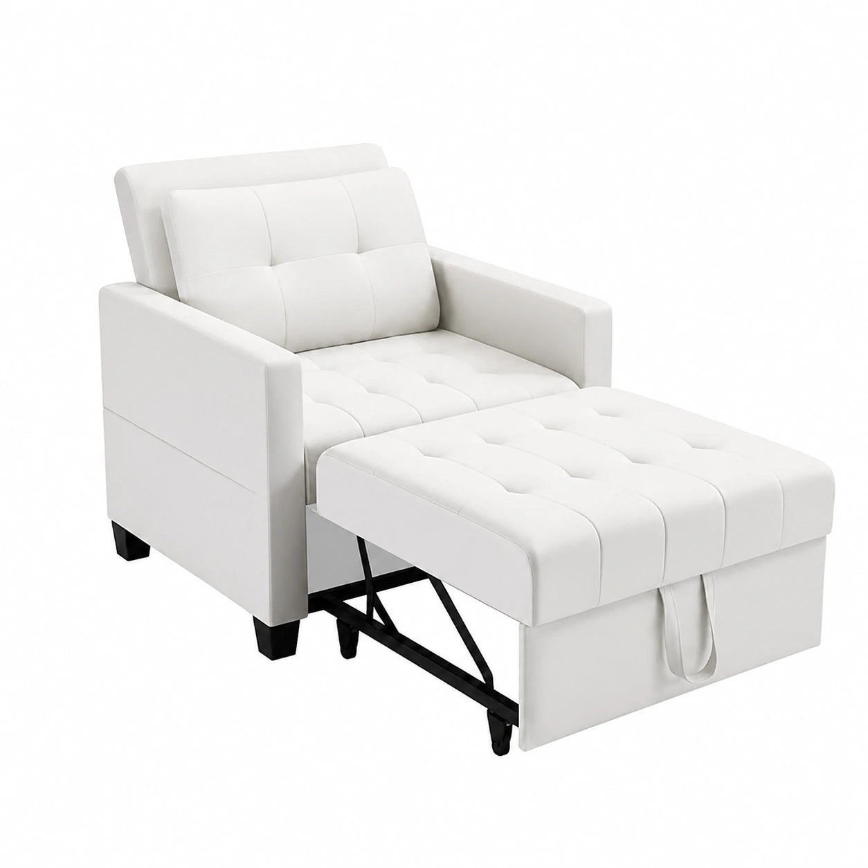 Divano Letto in Velluto Premium 2 Posti Reclinabile con Comfort Ergonomico e Cuscini Lombari Beige