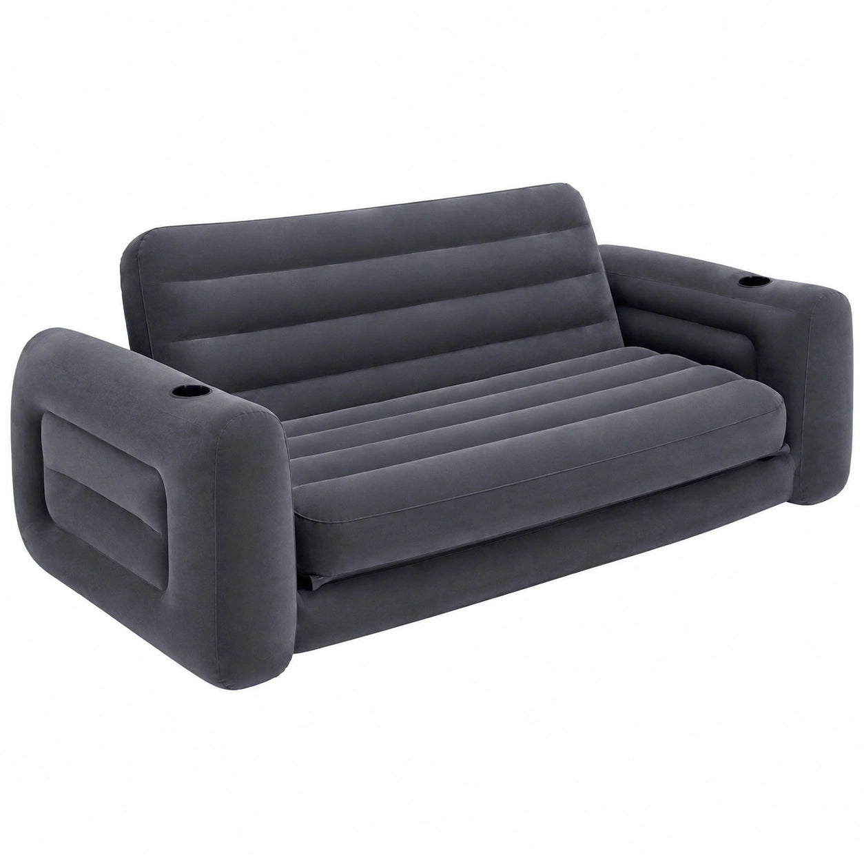 Divano Letto Gonfiabile Matrimoniale per Campeggio con Valvole Rapide, 203x231x66 cm, Grigio Antracite
