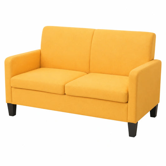 Divano a 2 Posti Giallo 135x65x76 cm per Soggiorno
