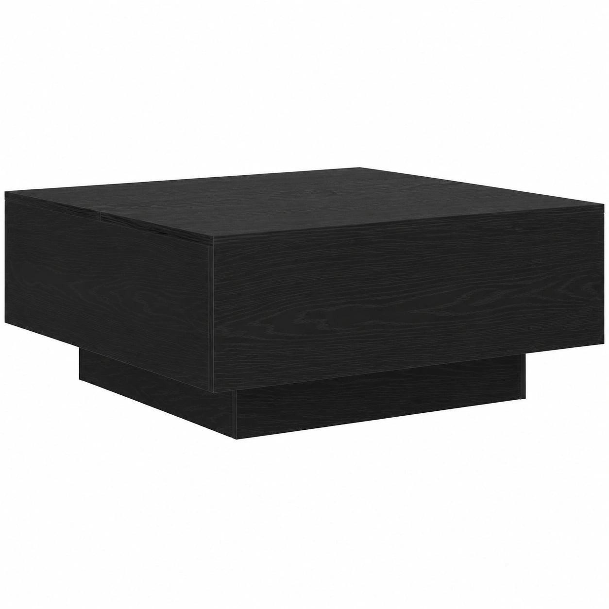 Tavolino da Caffè Moderno con LED, Rovere Nero, 80x80x31 cm