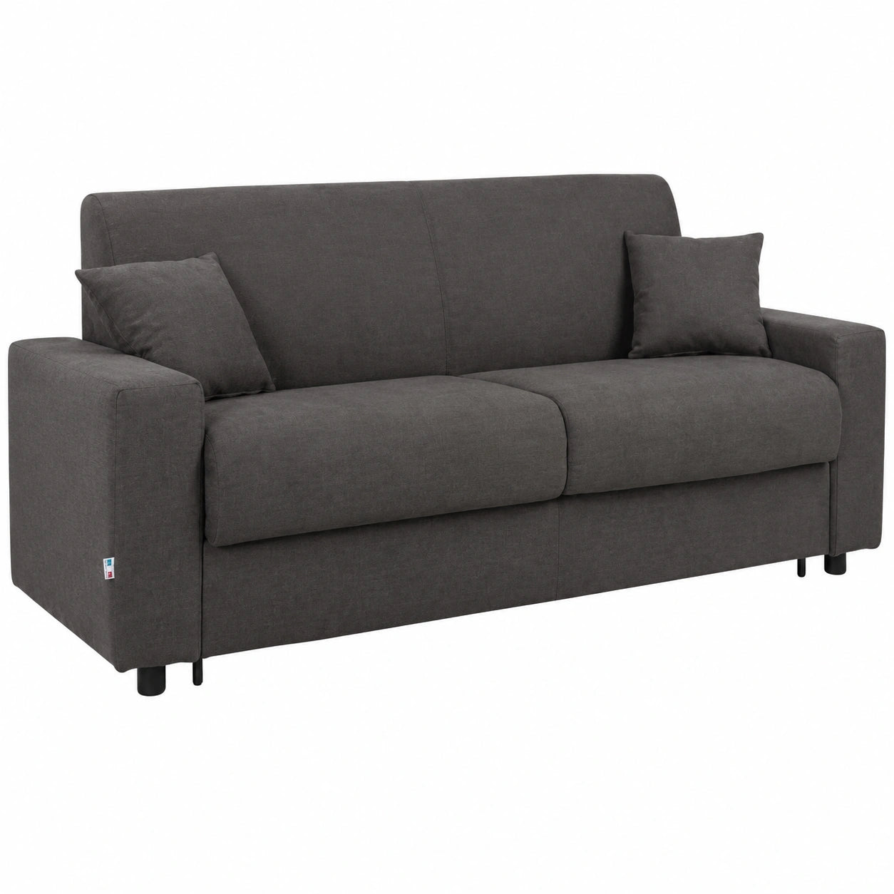 Divano Letto 3 Posti in Tessuto Idrorepellente Sfoderabile con Apertura a Ribalta e Materasso Aloe - Made in Italy, Modello ROLEN, Colore Grigio