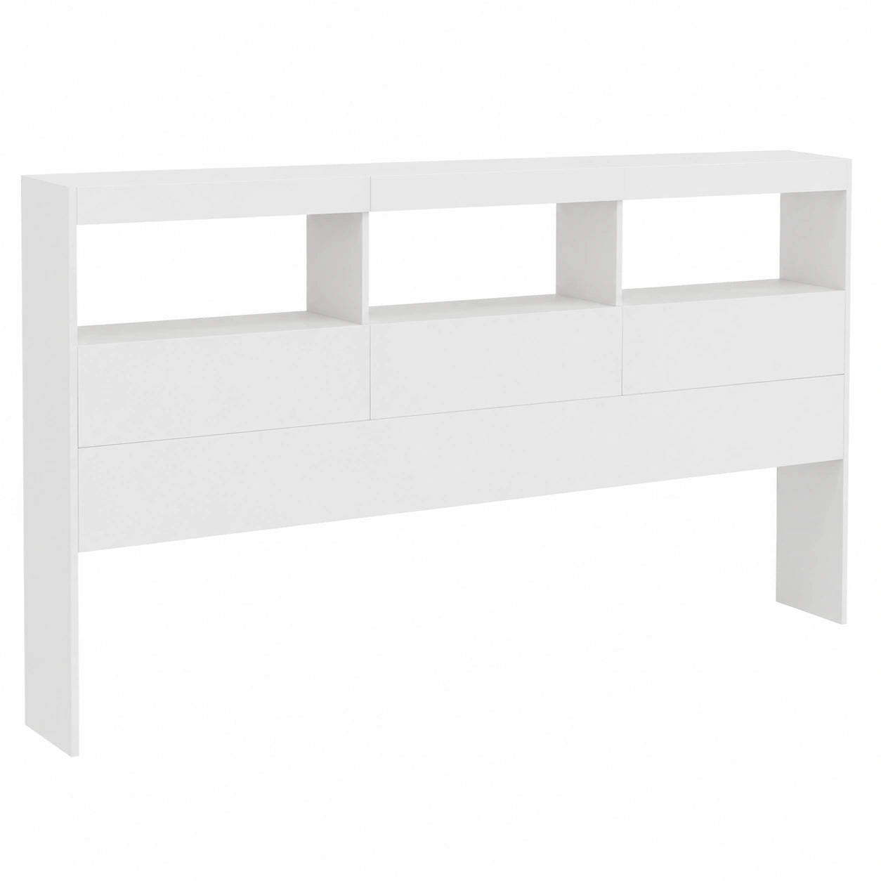 Testiera Letto Matrimoniale con Contenitore LED Bianca 180x17x102 cm