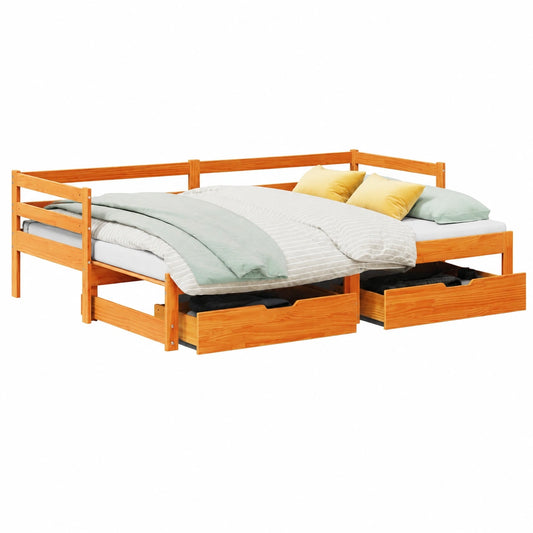 Divano Letto Pino Massello 2 in 1 con Spazio di Stivaggio 80x200cm