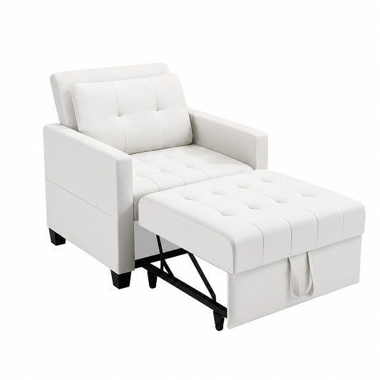 Divano Letto in Velluto Premium 2 Posti Reclinabile con Comfort Ergonomico e Cuscini Lombari Beige