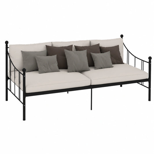 Struttura Letto Divano in Metallo Nero 90x200 cm
