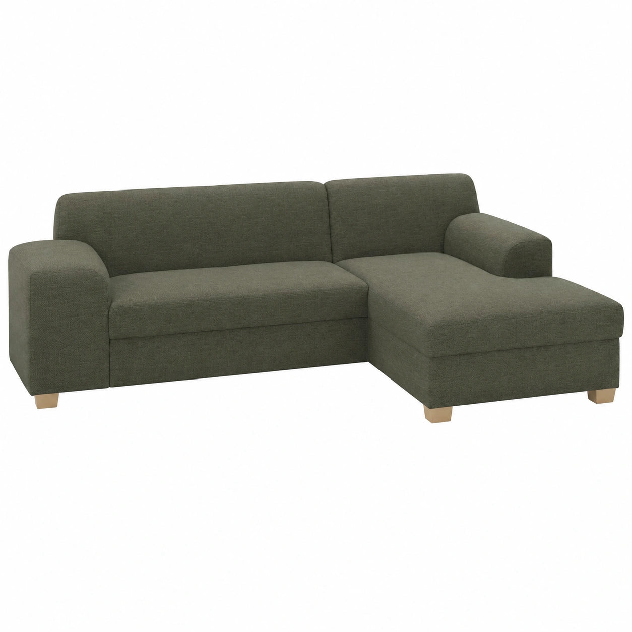 Divano Angolare Letto Tinos L Verde, 273x157 cm, con Funzione Sleep