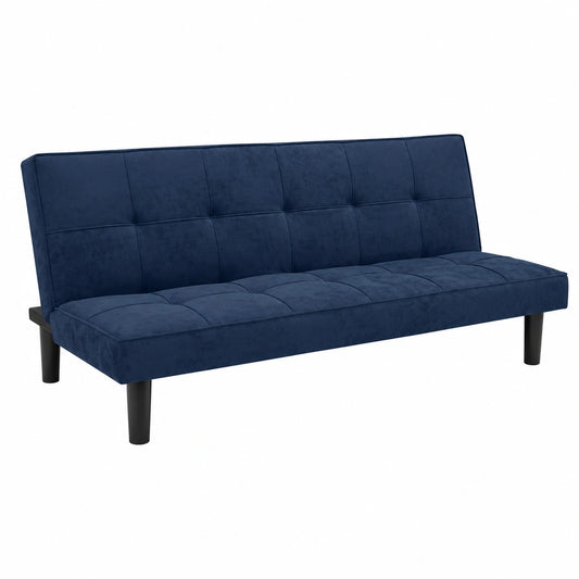 Divano Letto in Tessuto 2 Posti per Casa e Ufficio, Modello Giada Blu