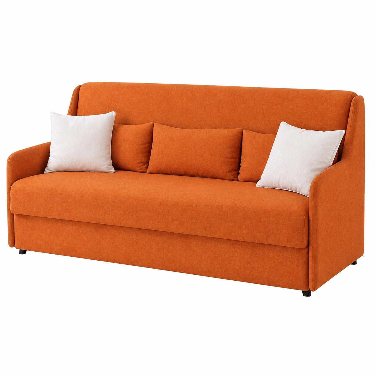 Ponti Divani - Divano Letto a Castello Tris con Materassi Inclusi e Sistema di Sicurezza, Arancione, Made in Italy