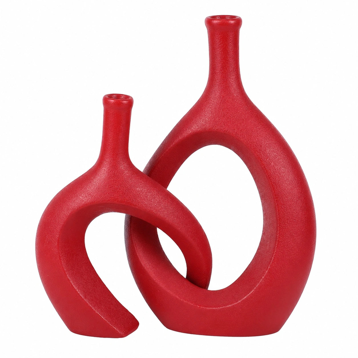 Set di Vasi in Ceramica Rossa - Design Boho Moderno per Soggiorno e Camera